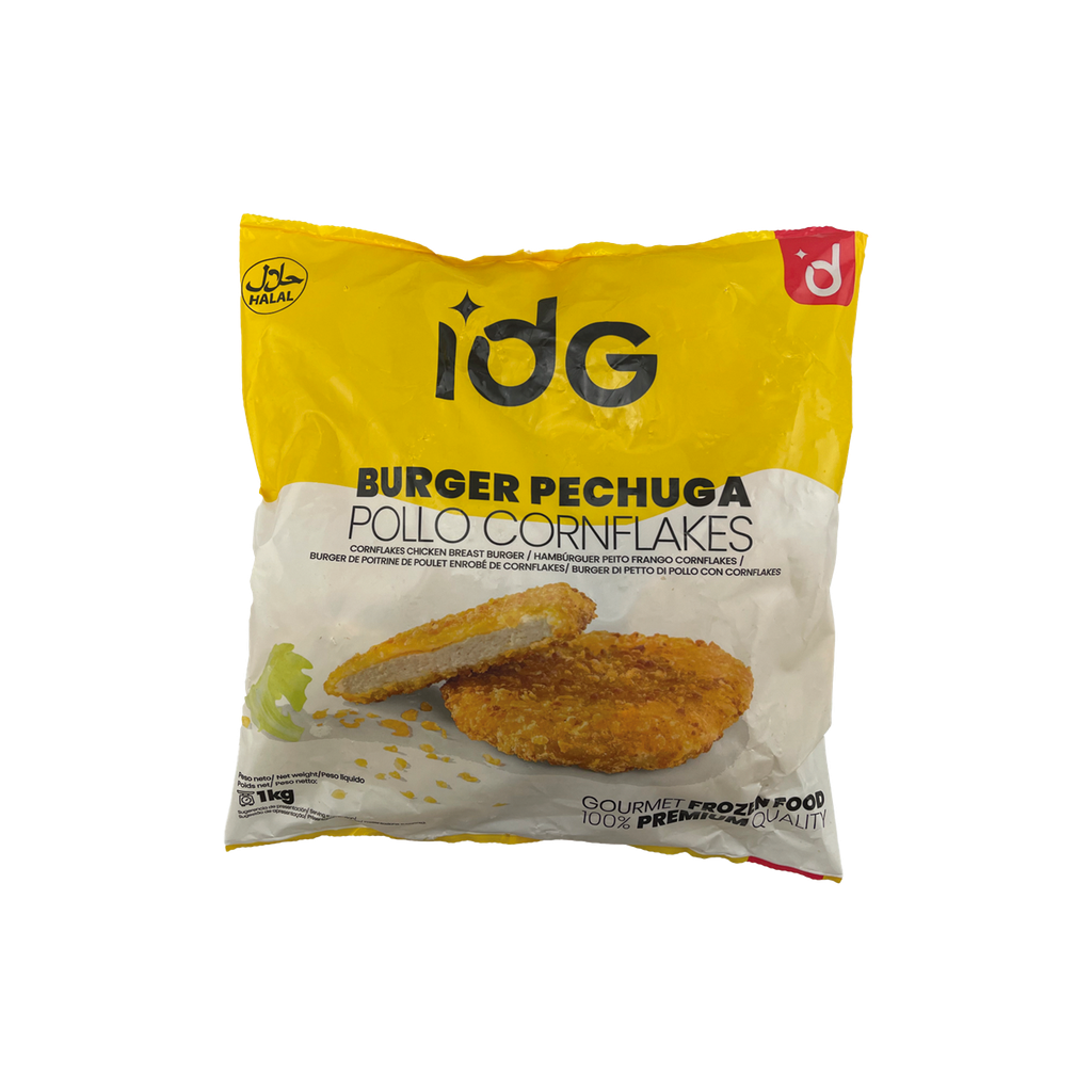 UND 5 HAMBURGUESA DE PECHUGA CON CORN FLAKES (100 G/U) 1 KG