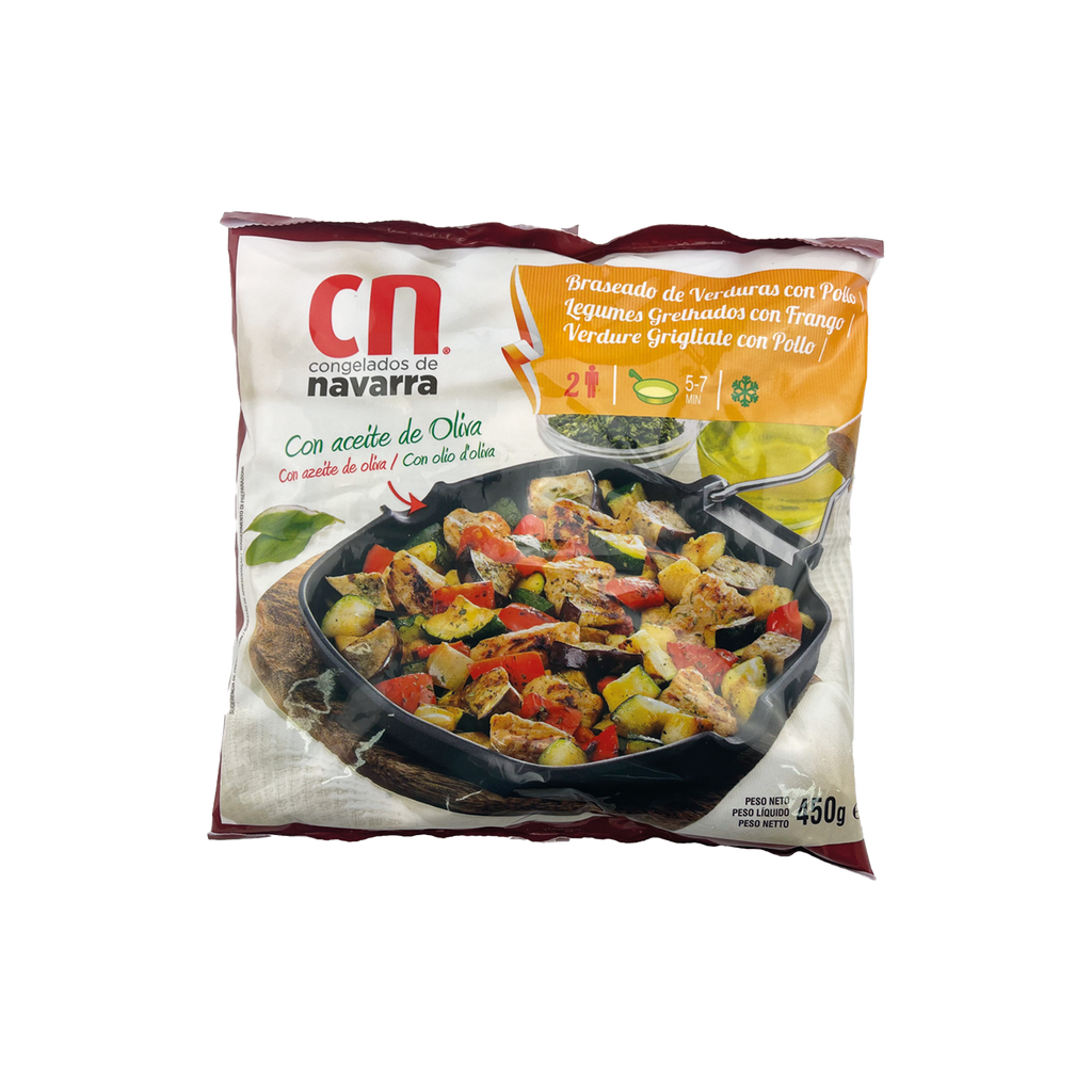 UND 12 BRASEADO VERDURAS CON POLLO B/450 G