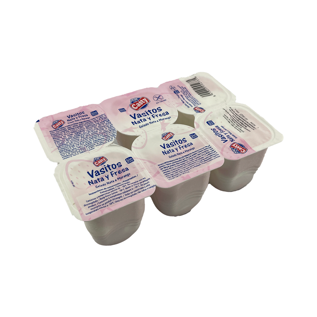 UND 6 VASITOS DE NATA CON SIROPE DE FRESA (6X120)