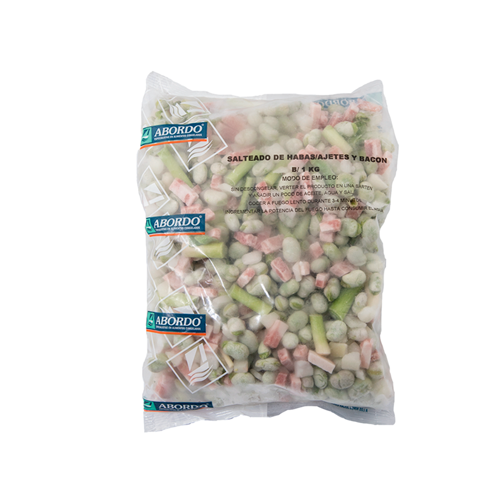 UND 6 SALTEADO DE HABAS, AJETES Y BACON B/1KG ABORDO