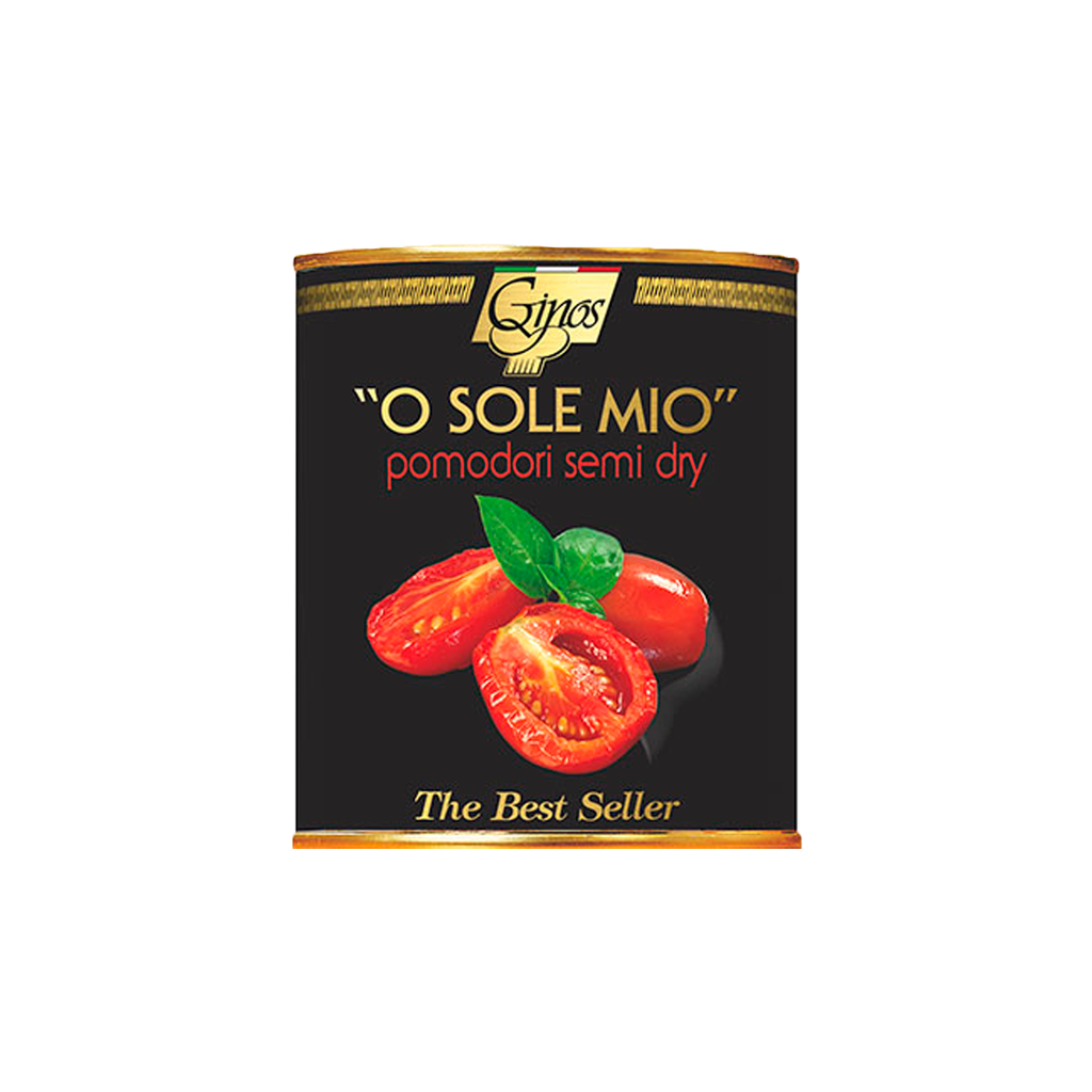 UND 6 TOMATITOS ENTEROS PELADOS SEMISECOS EN ACEITE CON ALBAHACA LATA 1 KG