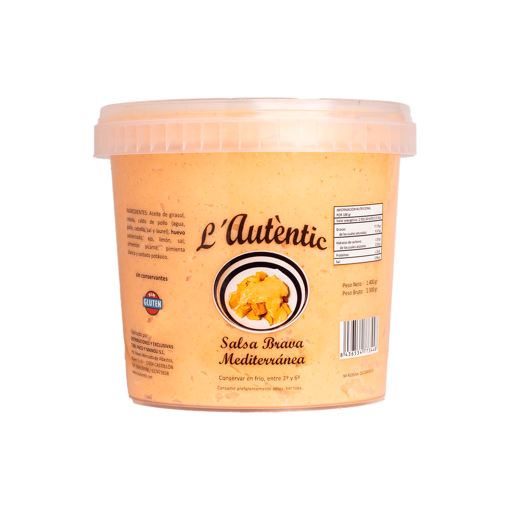 UND 1 SALSA BRAVA MEDITERRANEA 1,5 KG L´AUTENTIC