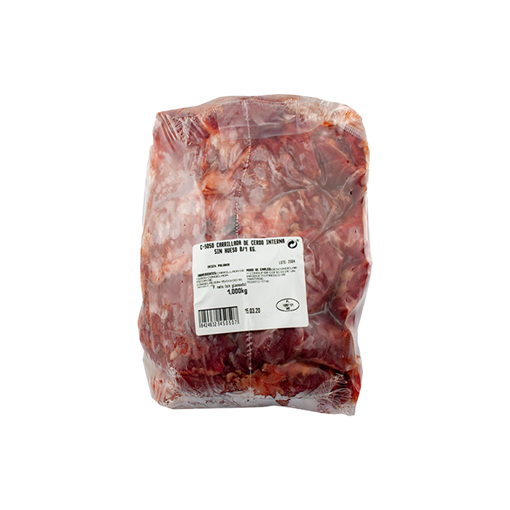 KG 8 CARRILLADA INTERNA DE CERDO S/HUESO 40/60 G PZA