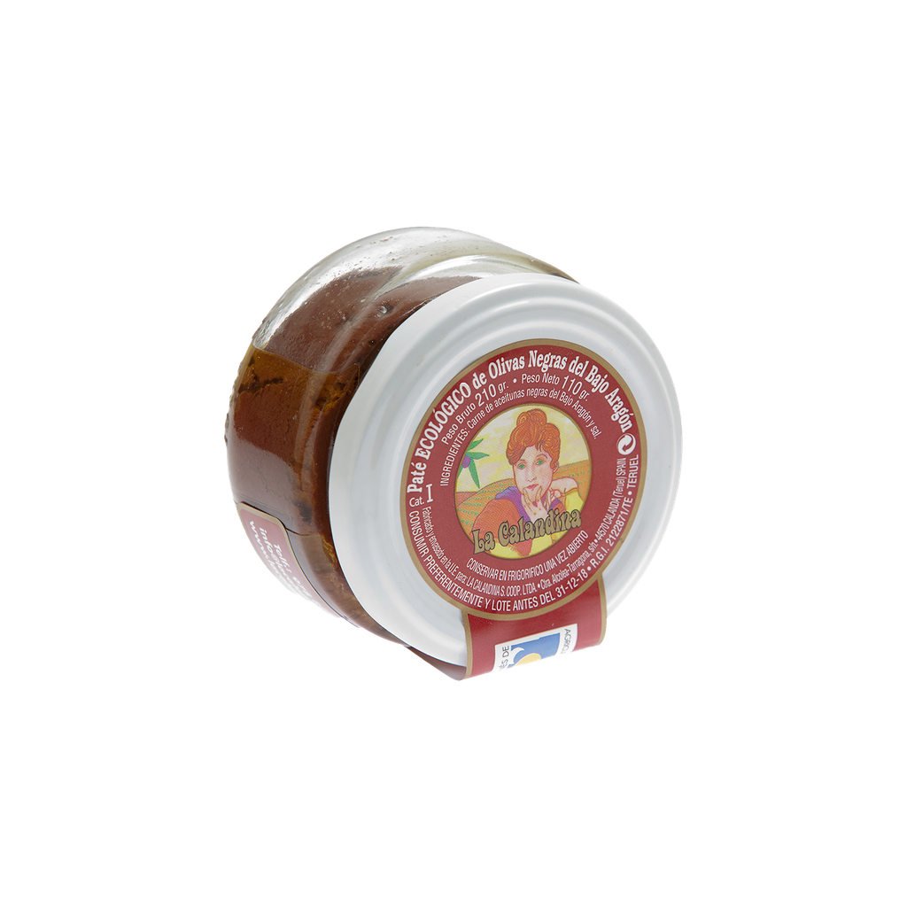 CAJA 12 UND PATE ACEITUNA NEGRA DE ARAGON ECO TARRO 110 GR CALANDINA