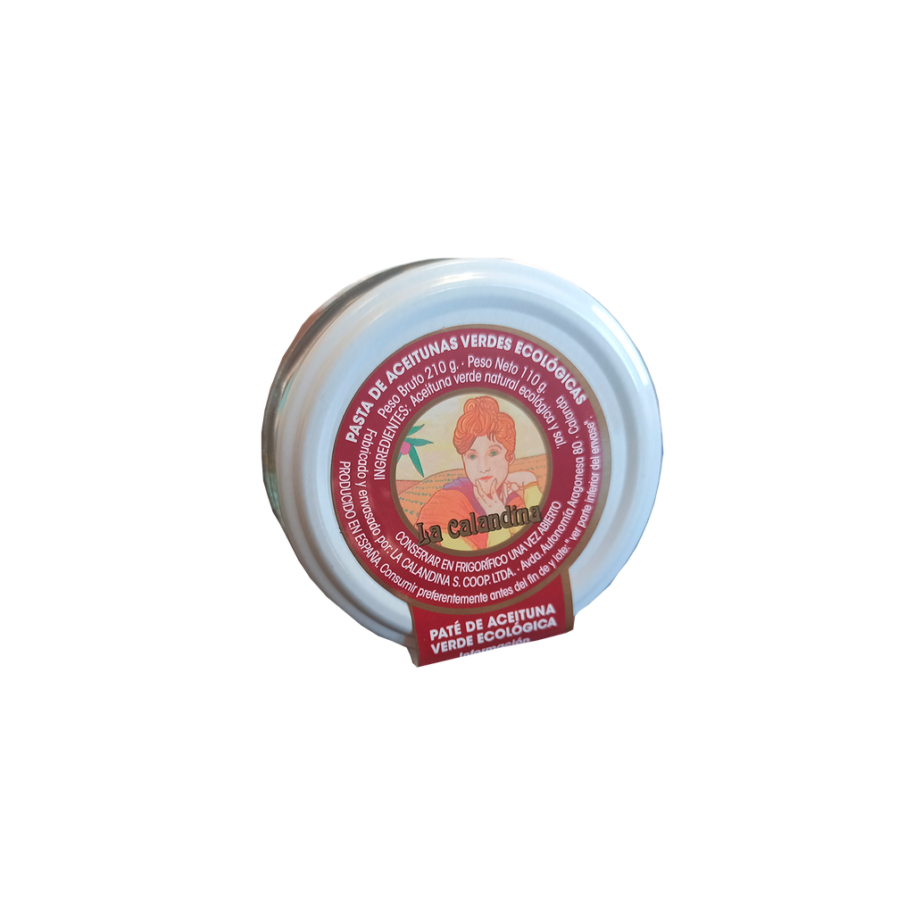CAJA 12 UND PATE ACEITUNA ARBEQUINA ECO TARRO 110 GR CALANDINA