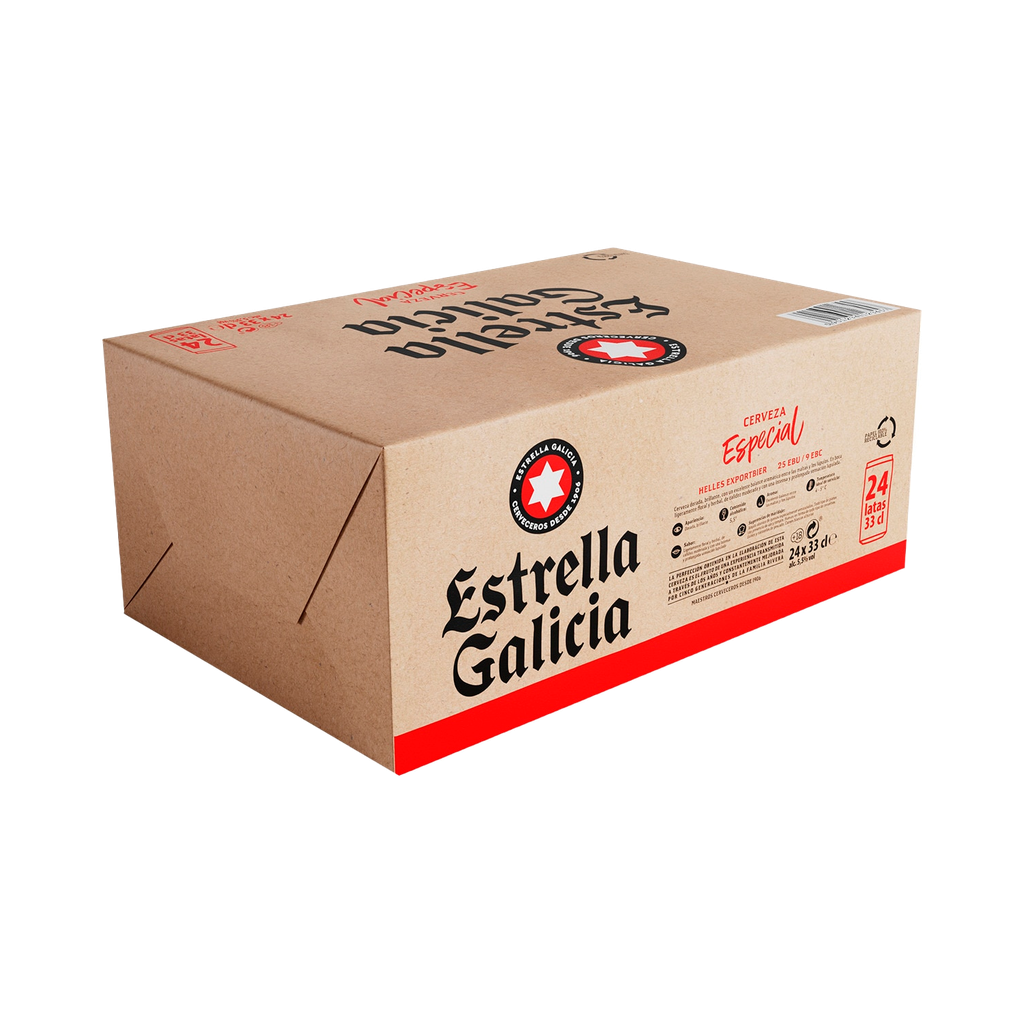 CAJA 24 UD CERVEZA ESTRELLA GALICIA LATA 33 CL