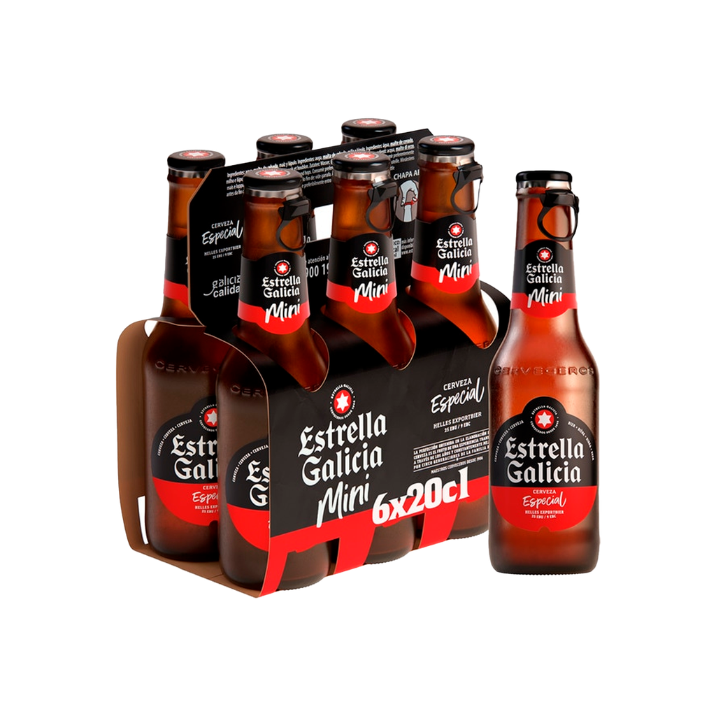CAJA 24 UND CERVEZA ESTRELLA GALICIA 20CL 1/5 NR PACK 4X6