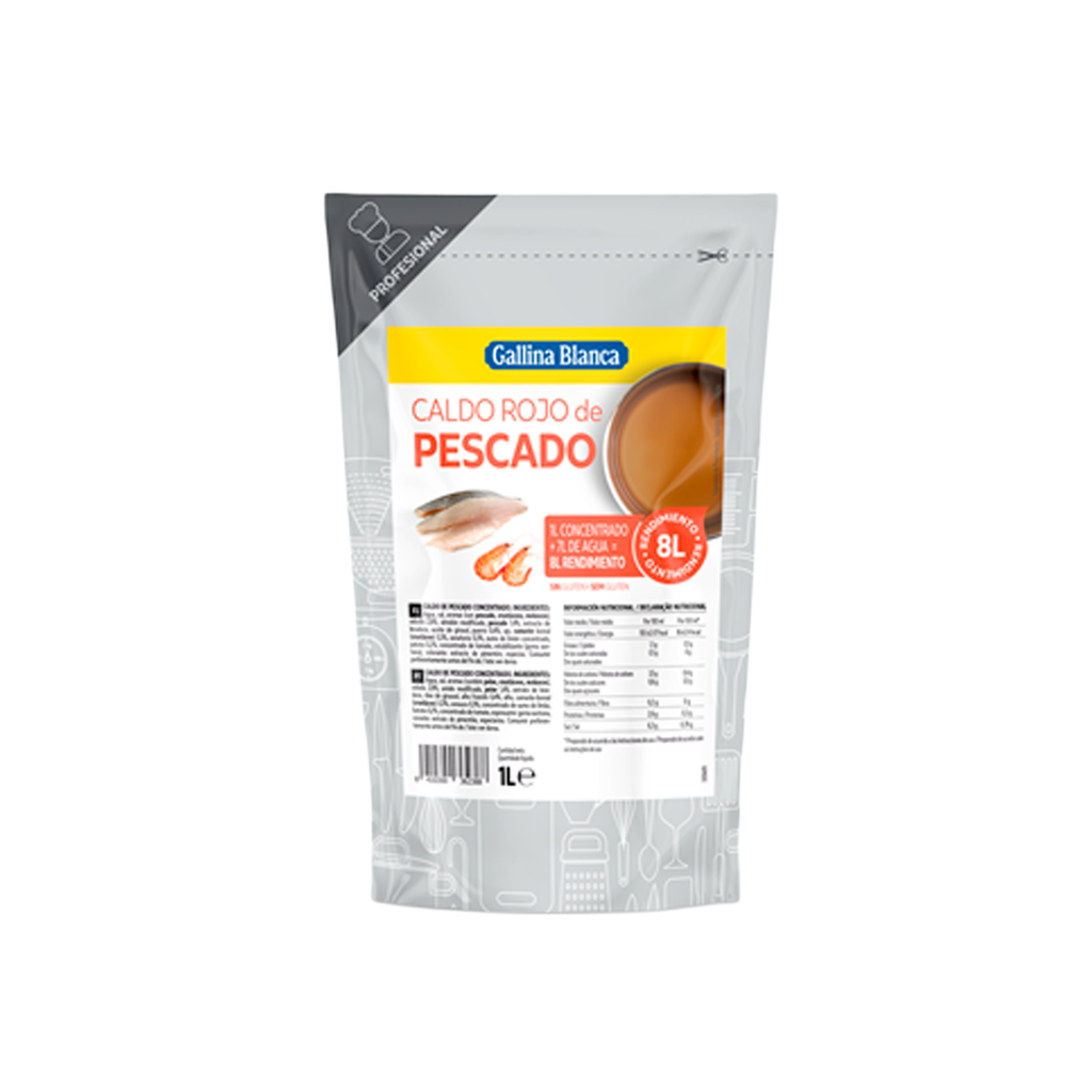 UND 6 CALDO CONCENTRADO PESCADO ROJO DOYPACK 1L GALLINA BLANCA