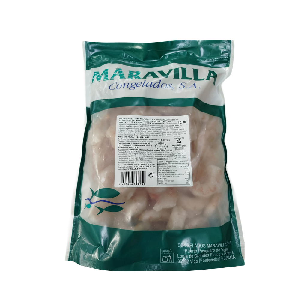 UND 6 COLA LANGOSTINO ARGENTINO DESVENADO 10/30 1 KG MARAVILLA