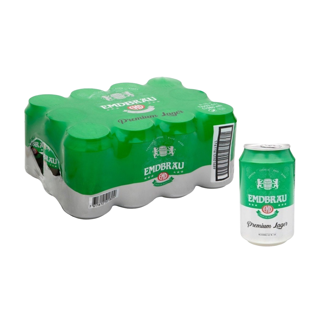 CAJA 12 UND CERVEZA EMDBRAU LATA 330 CL