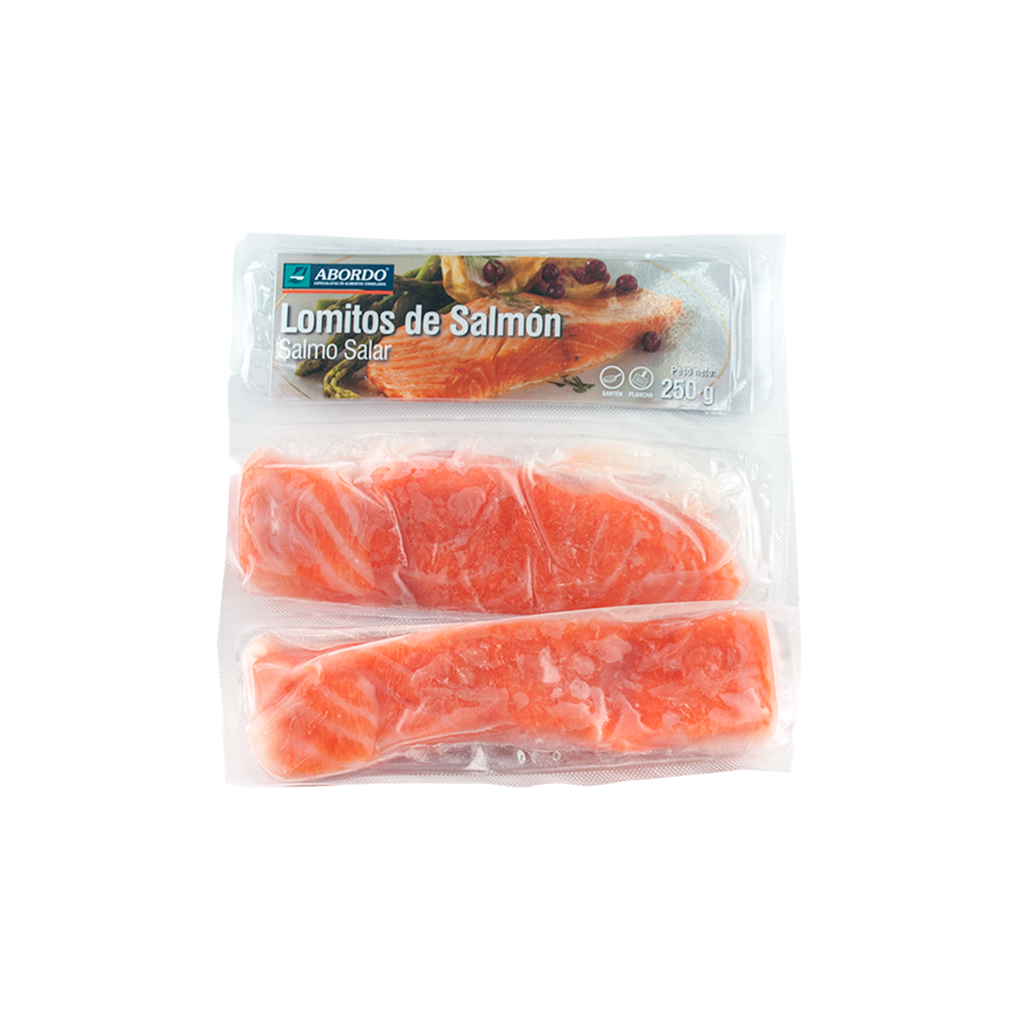 UND 12 LOMITOS DE SALMON SALAR S/ PIEL 2X125