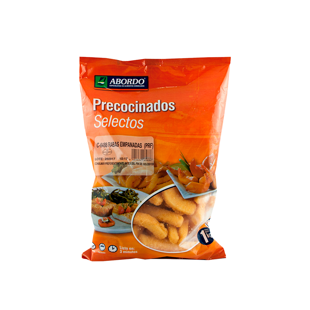 UND 6 RABAS DE CALAMAR EMPANADAS B/ 1 KG